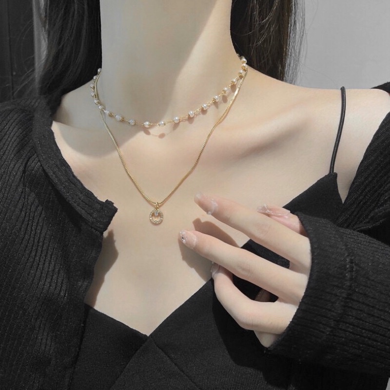 Vòng cổ nữ layer 2 lớp mỏng