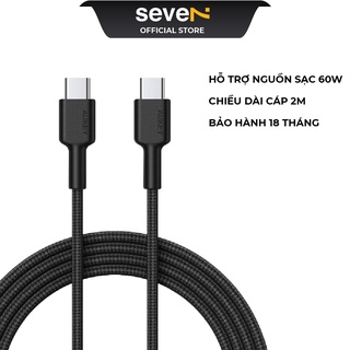 Cáp sạc c-c 60w aukey cb-cd19 1m, 2m màu đen