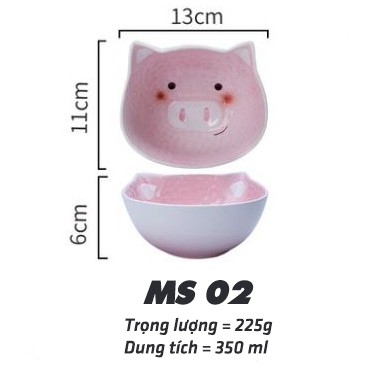 Bộ sản phẩm bát đĩa heo hồng cho trẻ em hàng nội địa