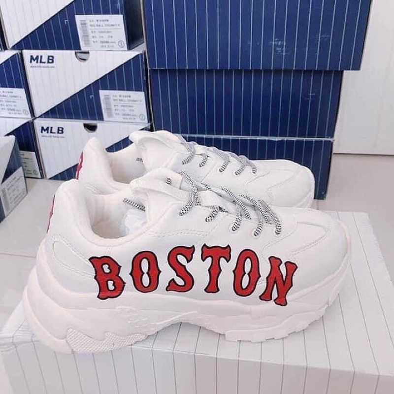 Giày Sneaker thể thao nam nữ chính hãng MLB Boston đỏ Hàn Quốc Đế Cao 6cm Tôn Dáng