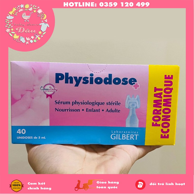 Nước Muối Sinh Lý Physiodose Gilbert Pháp Cho Bé (đủ màu hồng/vàng/xanh)