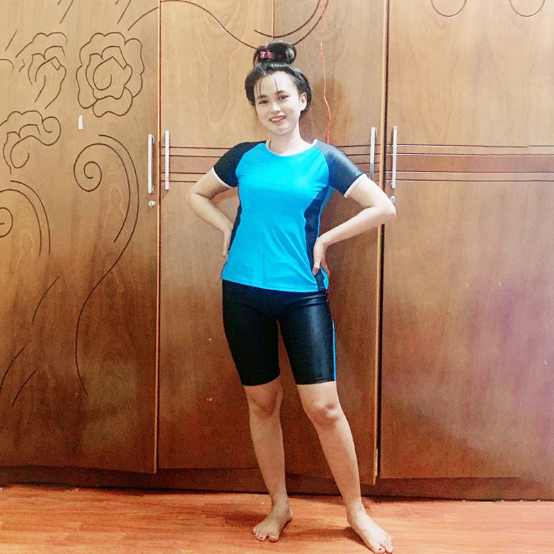 Đồ bơi nữ kín đáo cho học sinh 2 mảnh tay ngắn quần đùi nâng ngực tôn dáng quyến rủ gợi cảm DBN007 | BigBuy360 - bigbuy360.vn