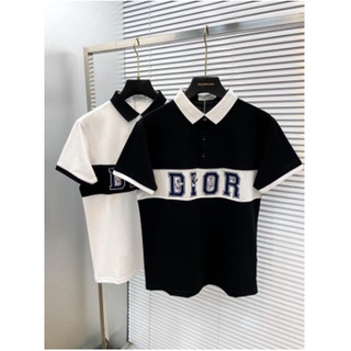 Áo POLO, Áo phông có cổ họa tiết thêu chữ DIOR ngang ngực cực cháy