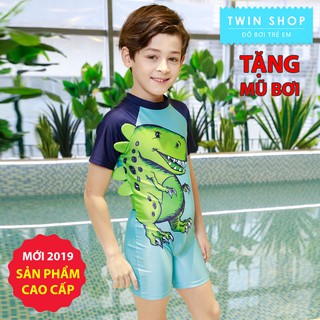 Đồ bơi bé trai, áo bơi bé trai liền quần twin cao cấp hình khủng long - twbap01