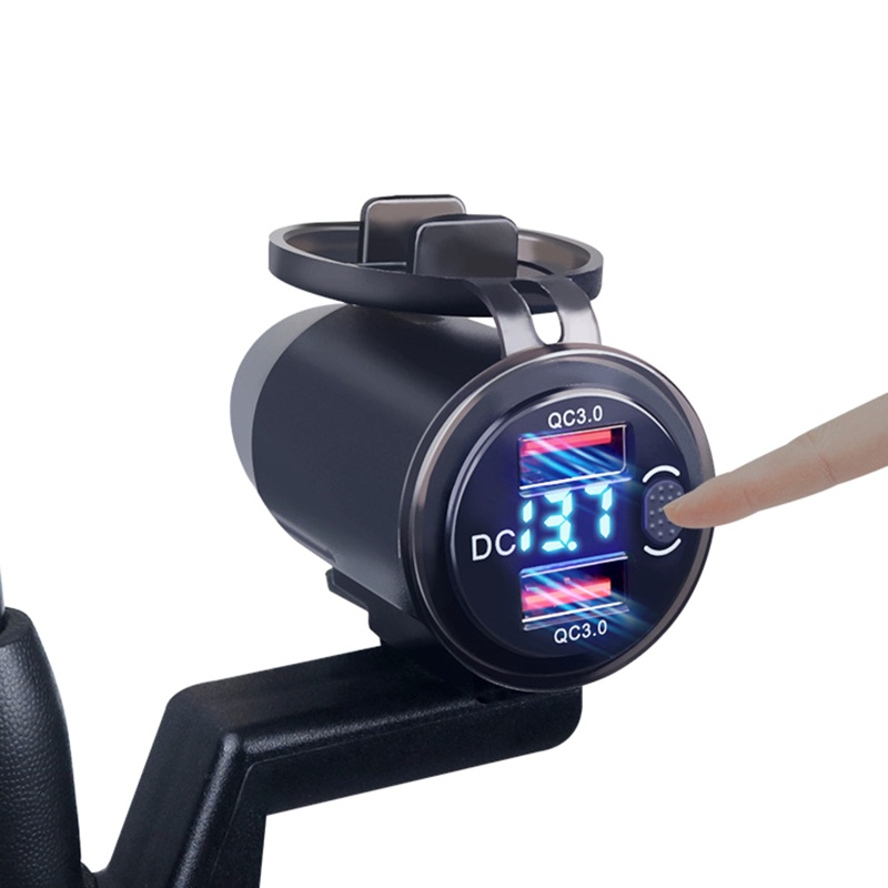 Củ Sạc Nhanh QC3 0 Cổng Có Công Tắc Tiện Dụng Cho Xe Máy