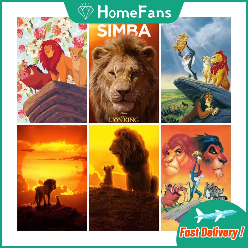 Bộ Tranh Đính Đá 5D Tự Làm Hình Vua Sư Tử 40x50cm Trang Trí Nhà Cửa
