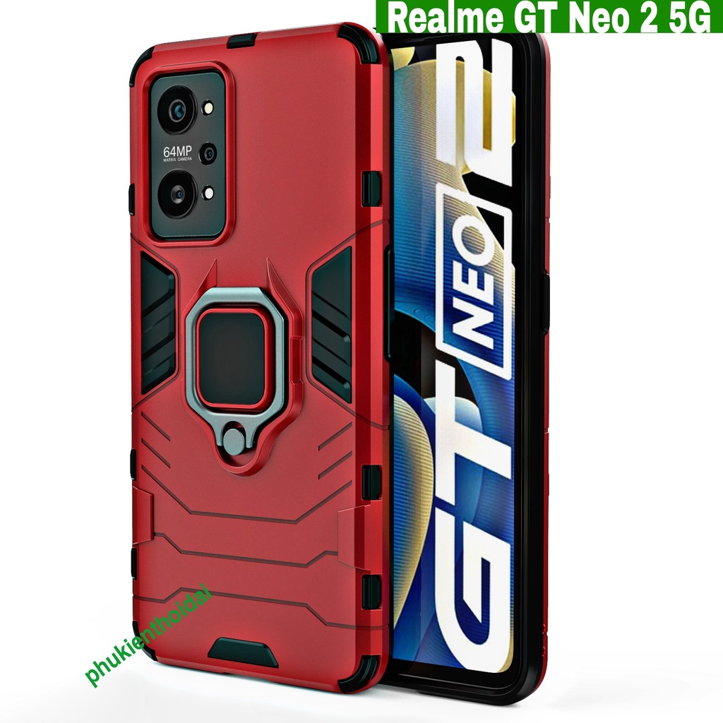 Ốp lưng Oppo Realme GT Neo 2 5G / Realme Q5 Pro / GT Neo 3 5G Iron Man Iring chống sốc giá đỡ xem phim siêu bền