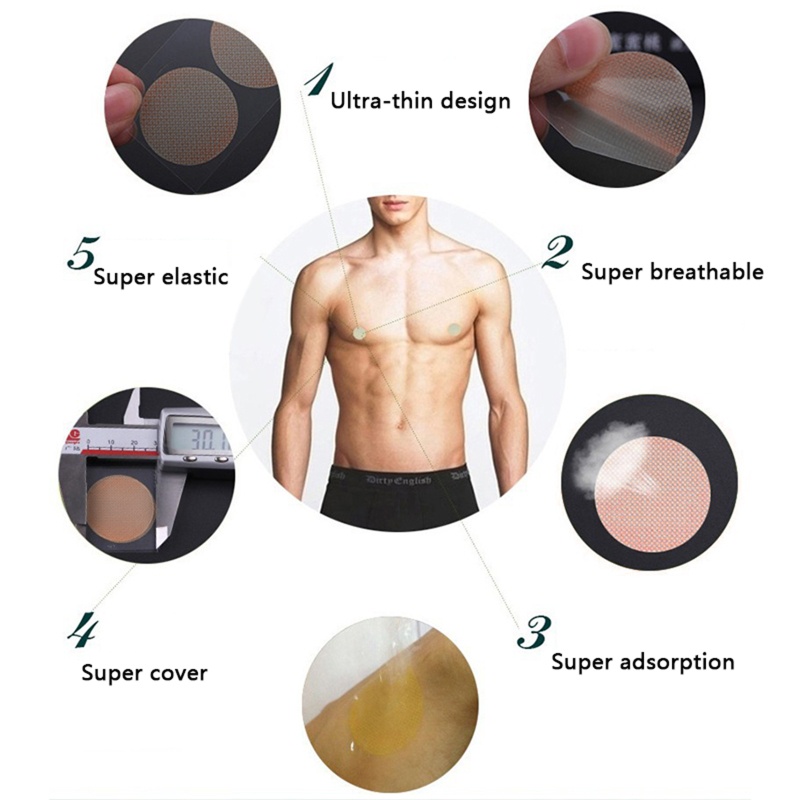 ✿ Set 5 Cặp Miếng Dán Ngực Bằng Silicon Sử Dụng Một Lần Tiện Lợi Cho Nam