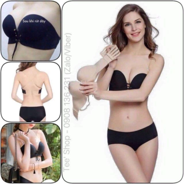 Áo bra bàn tay nâng ngực dây rút