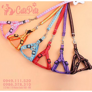 Dây dắt kèm yếm cho chó mèo size 1cm