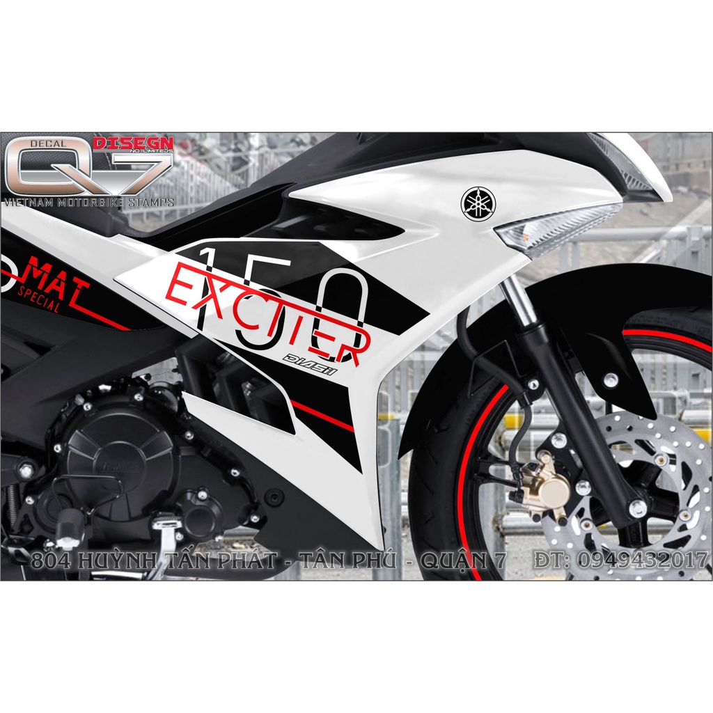 TEM RỜI EXCITER 150 TRẮNG ĐEN