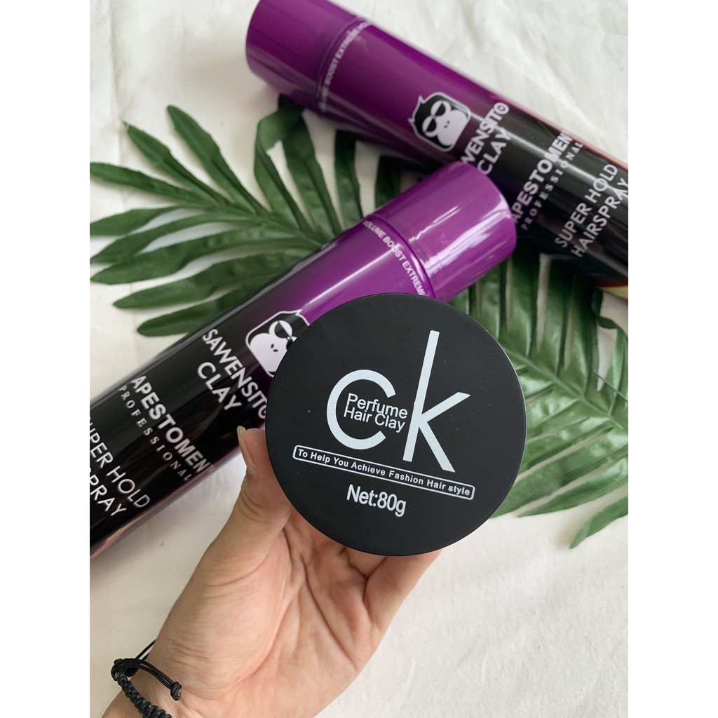 Combo sáp, gôm xịt tóc bóng mượt tạo kiểu giá rẻ CB08
