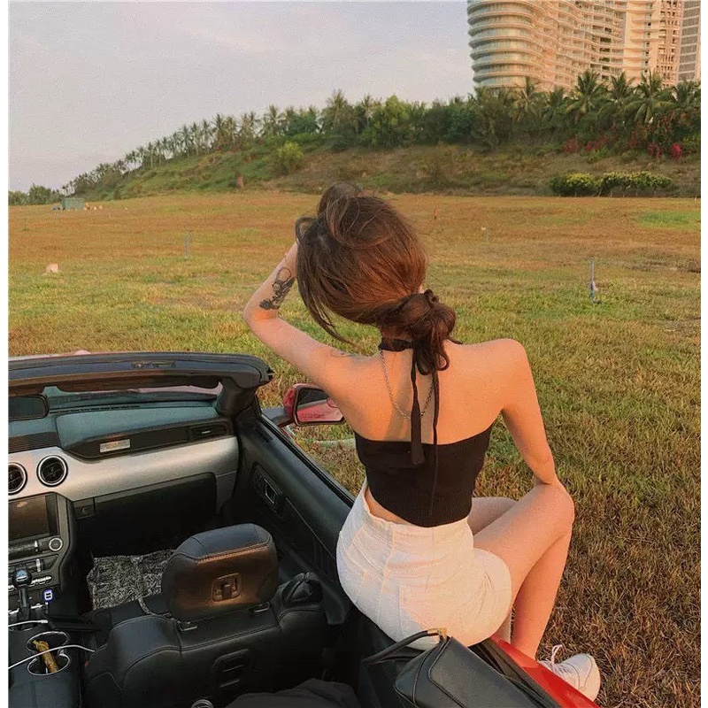 Áo kiểu yếm buộc dây cổ hở lưng sexy NCS22