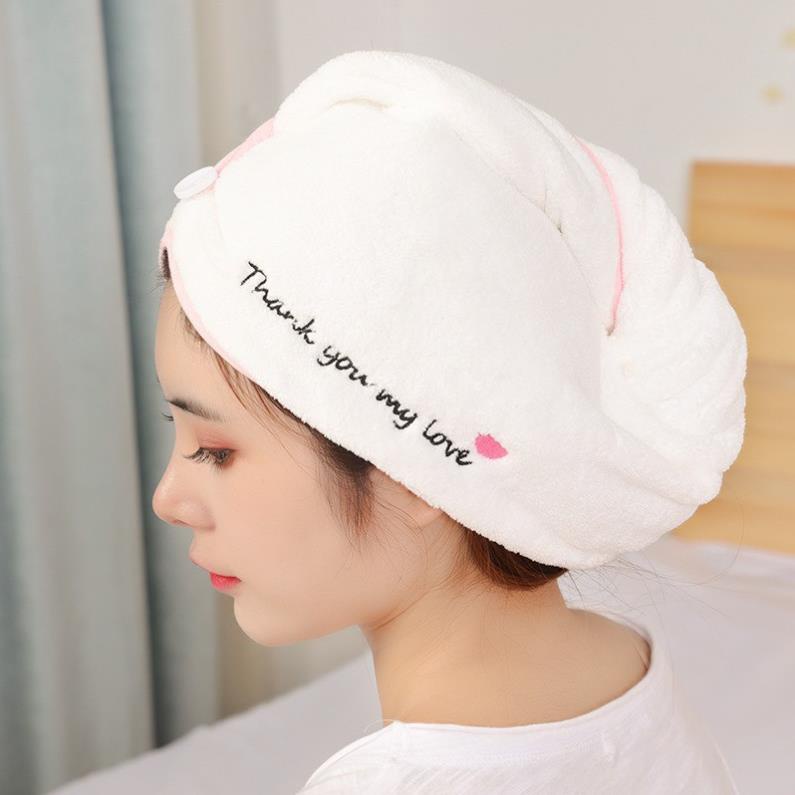 Khăn quấn tóc cài khuy siêu thấm nước mau khô - LADY