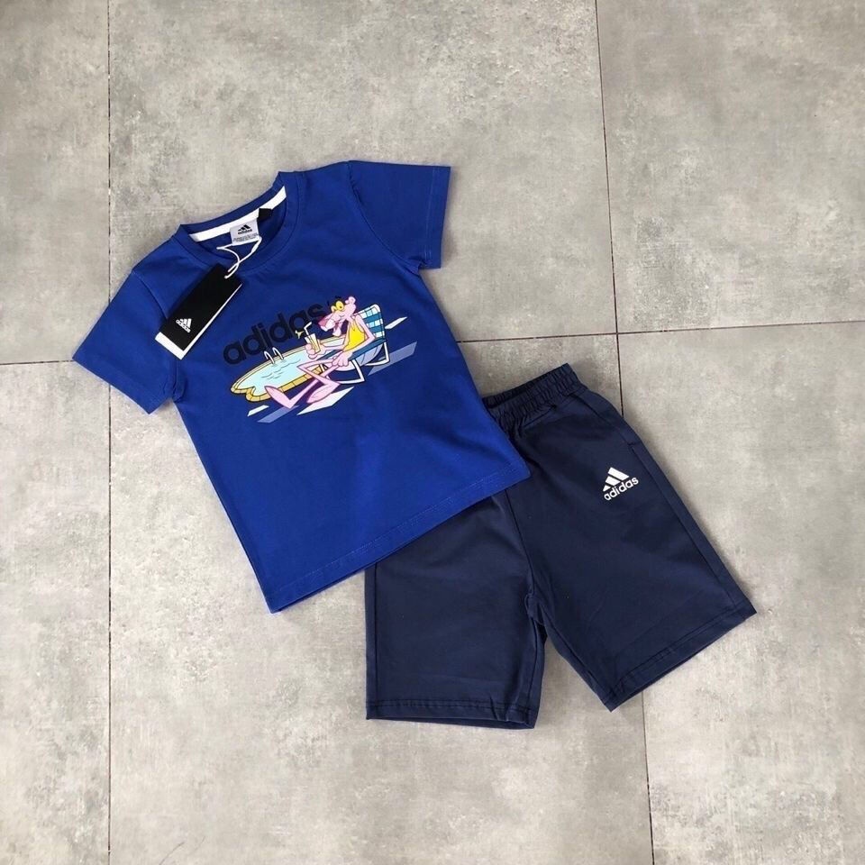 Bộ Quần Áo Thể Thao Adidas Họa Tiết Báo Hồng Cá Tính Cho Bé