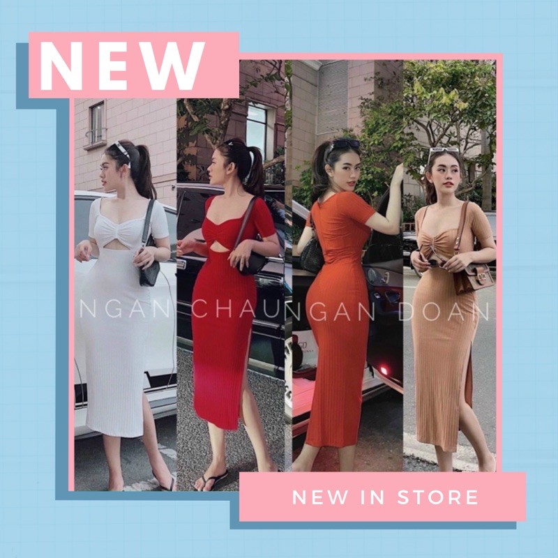 ✨ Đầm Body Tay Ngắn Khoét Ngực Cổ Vuông 🍃 | BigBuy360 - bigbuy360.vn