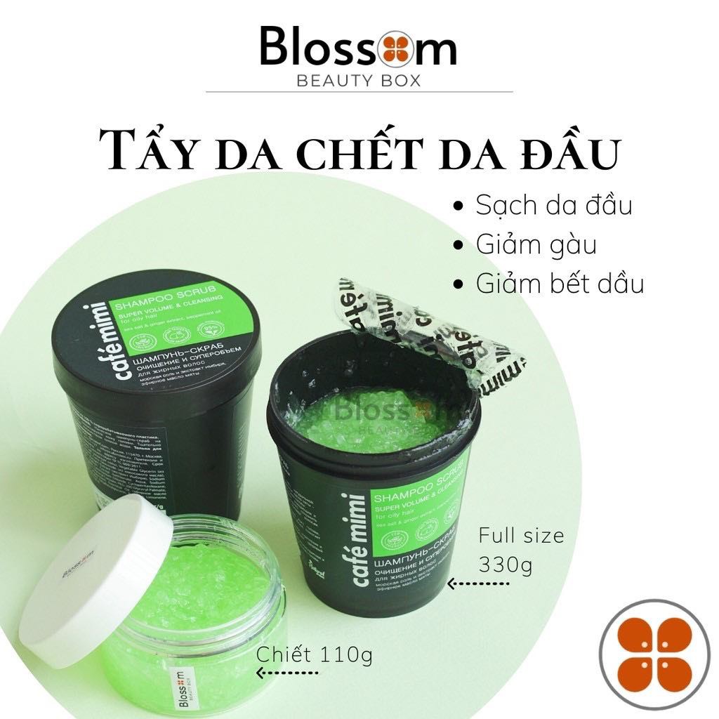 Tẩy da chết da đầu Café mimi rất sạch cho tóc dầu, bết