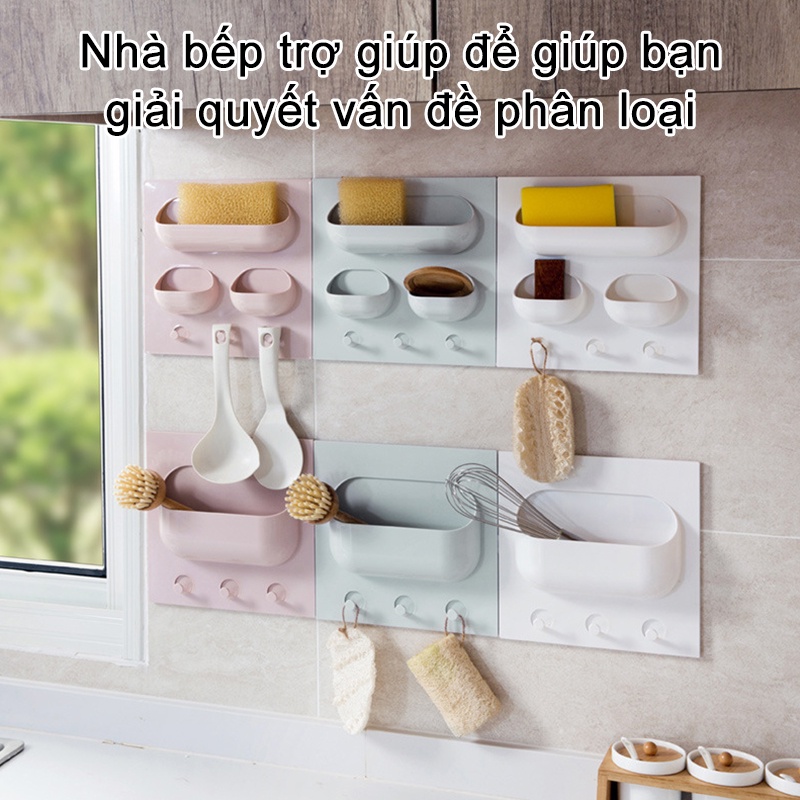 [HCM]Giá lưu trữ nhà bếp, kệ treo tường, hộp lưu trữ treo tường phòng ngủ, giá lưu trữ, kệ, đấm lưu trữ（Ba lỗ）