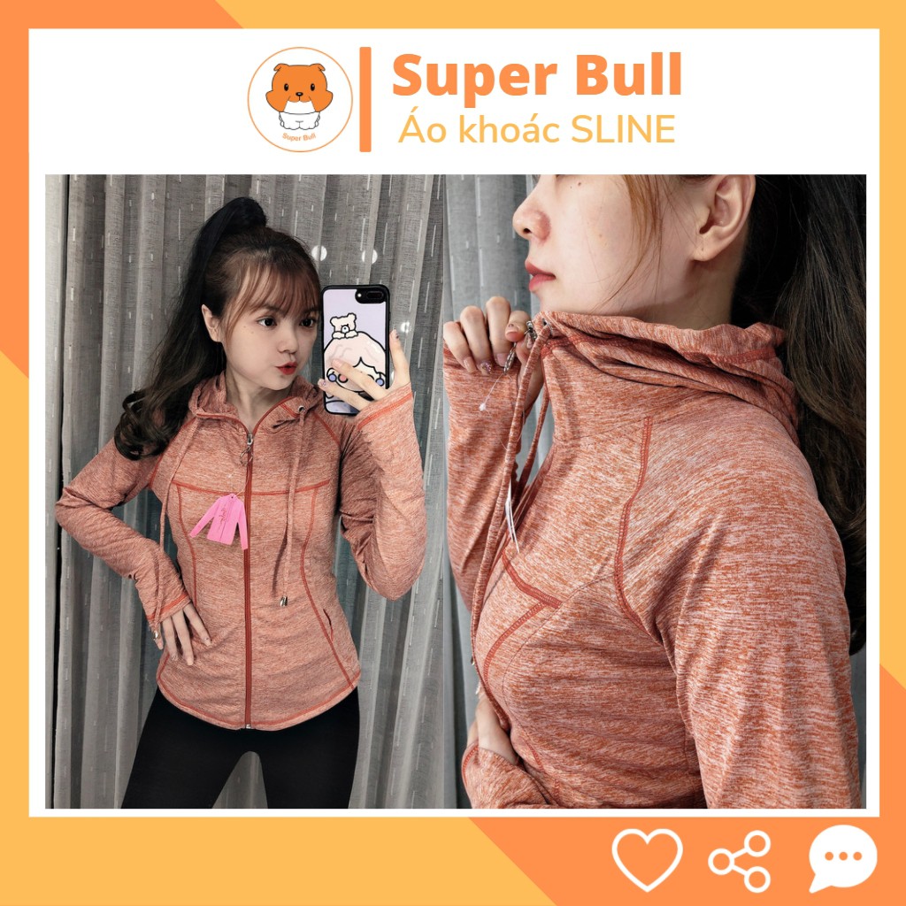 Áo khoác chống nắng nữ thun lạnh SLINE, mát mẻ thoáng khí tay xỏ ngón, 4 túi SUPER BULL - AK002