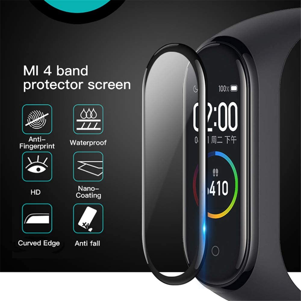 Kính Cường Lực 3d Chống Nước Chống Trầy Bảo Vệ Màn Hình Cho Xiaomi Mi Band 4 5 Mi Band 4