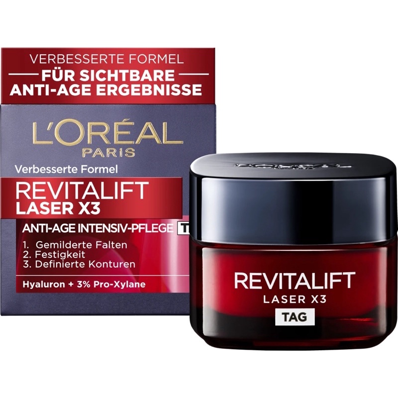 Bộ kem dưỡng da chống nhăn L’Oéal Revitalift Laser X3 giúp xoá mờ nếp nhăn chống lão hoá da, 50ml