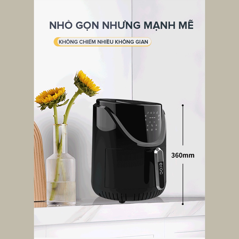 [Mã ELHADEV giảm 4% đơn 300K] Nồi Chiên Không Dầu Eroc V-D2 Chống Dính 5.5L [2 Thanh Nhiệt Trên Dưới] Bảo Hành 12 Tháng