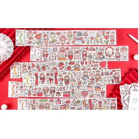 Washi Hình Dán Sticker Hình Cô Bé DIY Trang Trí Cực Dễ Thương - Văn Phòng Phẩm Sáng Tạo