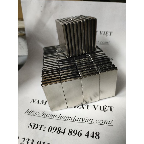Nam châm viên 40x20x3mm hình chữ nhật siêu mạnh, nam châm trắng siêu hút