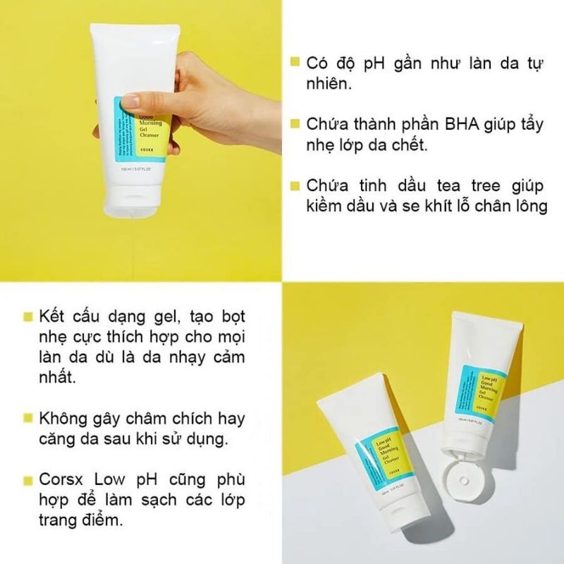 Sữa Rửa Mặt Cosrx Low pH Good Morning Gel Cleanser 150ml