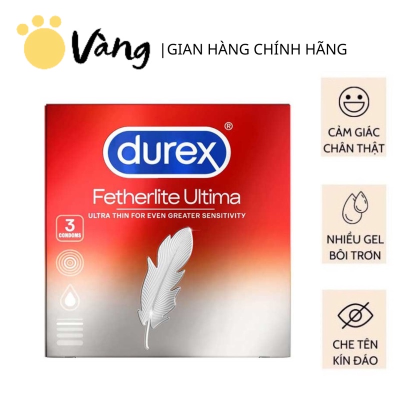 Bao Cao Su SIÊU MỎNG Durex Fetherlite Gấp 2 Lượng Gel Hộp 3 Bao