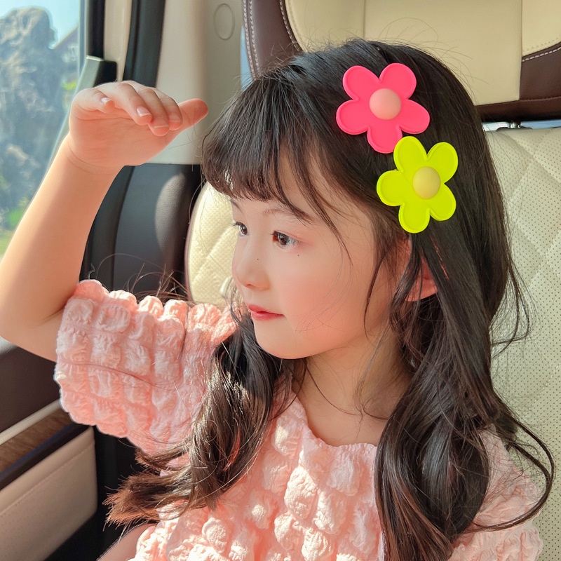 Kẹp Tóc Hình Hoa Nhiều Màu Sắc Phong Cách Hàn Quốc Dễ Thương Cho Bé Gái
