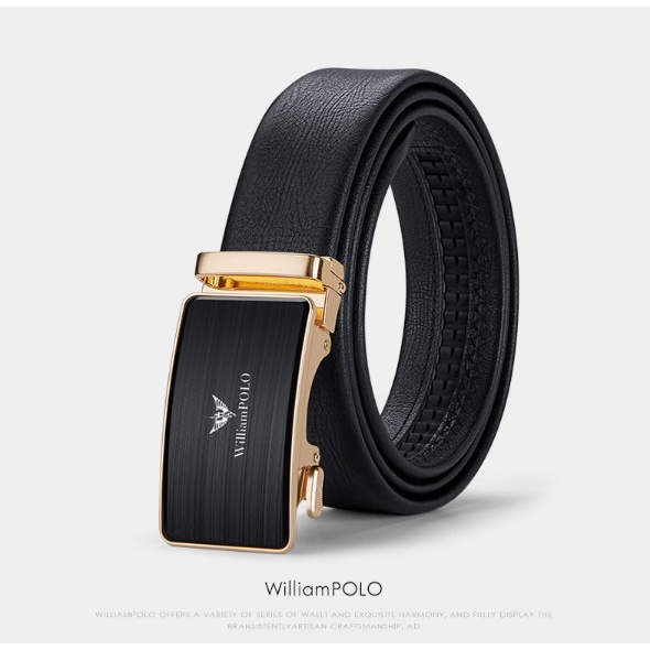 Thắt lưng nam cao cấp WilliamPOLO , dây nịt nam cao cấp - POLO21327P full hộp đựng và túi xách