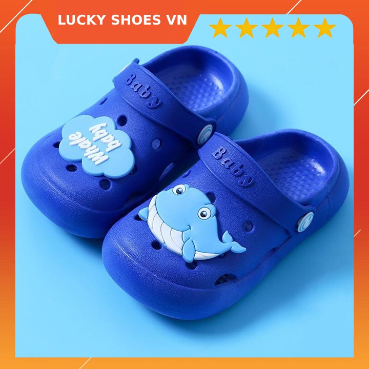 Dép sục trẻ em cho bé trai bé gái từ 1-5 tuổi [WHALE BABY] hình thú ngộ nghĩnh đi siêu êm LUCKY SHOES VN - H000006WHALE