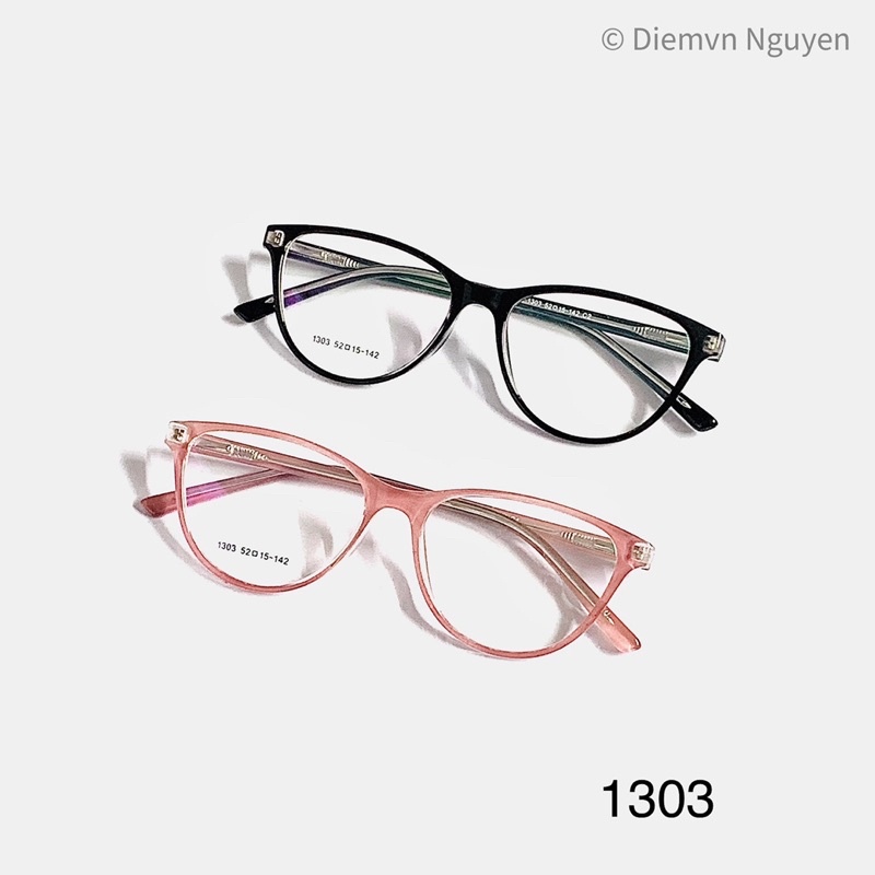 Gọng kính cận thời trang cho nữ mặt nhỏ 1303_ Form mắt mèo nhỏ, gọng cốt kim loại chắc chắn, cứng cáp