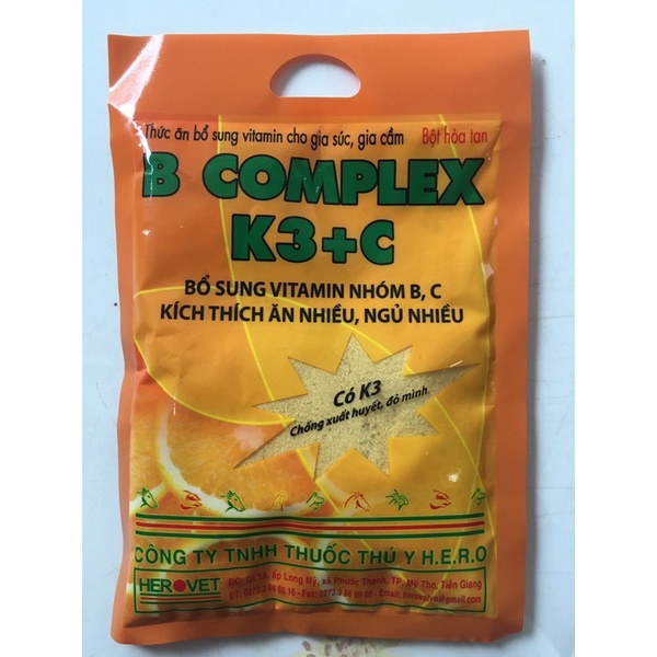 BCOMPLEX K3+C gói 100gram kích thích thèm ăn, mau lớn, ngủ nhiều.