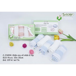 Sét 5 Khăn Sữa Xô 6 Lớp Judoby C-JS004 Xanh Và Hồng