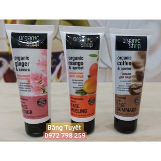 Tẩy tế bào da chết mặt Organic Shop 75ml