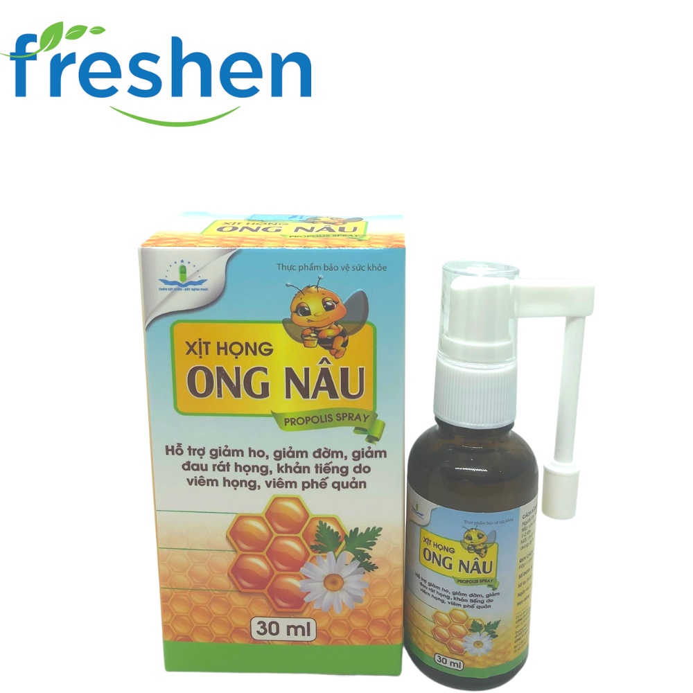 Xịt họng Ong Nâu-tâm dược keo ong nhất nhất giúp giảm ho ngứa họng amidan khản tiếng, chai 30 ml