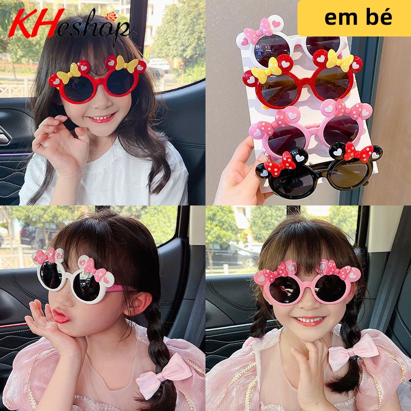 [Cực Xịn] Kính thời trang cao cấp cho Bé Yêu hoạt hình nơ chấm bi, gọng tròn đủ màu mã Y6532