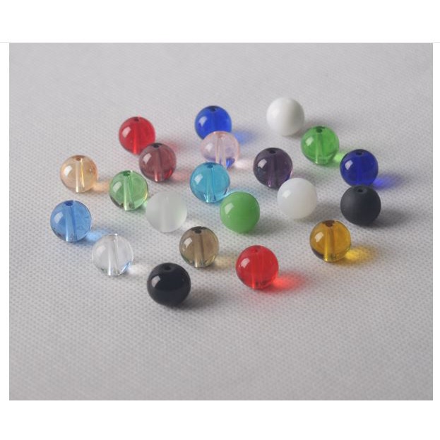 10-50gam hạt size 10mm đá nhân tạo thủy tinh nhiều màu làm vòng tay, vòng cổ, hoa tai, trang trí thủ công