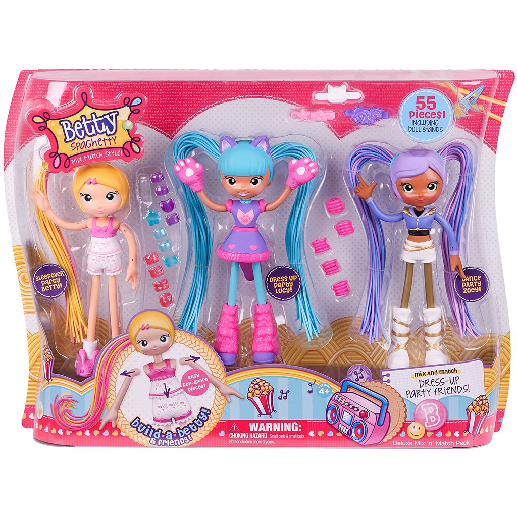 Bộ Đồ Chơi Kết Tóc Búp Bê Betty Spaghetty S1 Deluxe Mix N Match Pack (Mỹ)