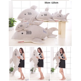 CÁ MẬP NHỒI BÔNG MÀU XÁM Size 65cm