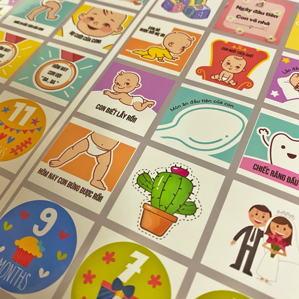 Bộ sticker dán ảnh “ Những năm tháng đầu đời”