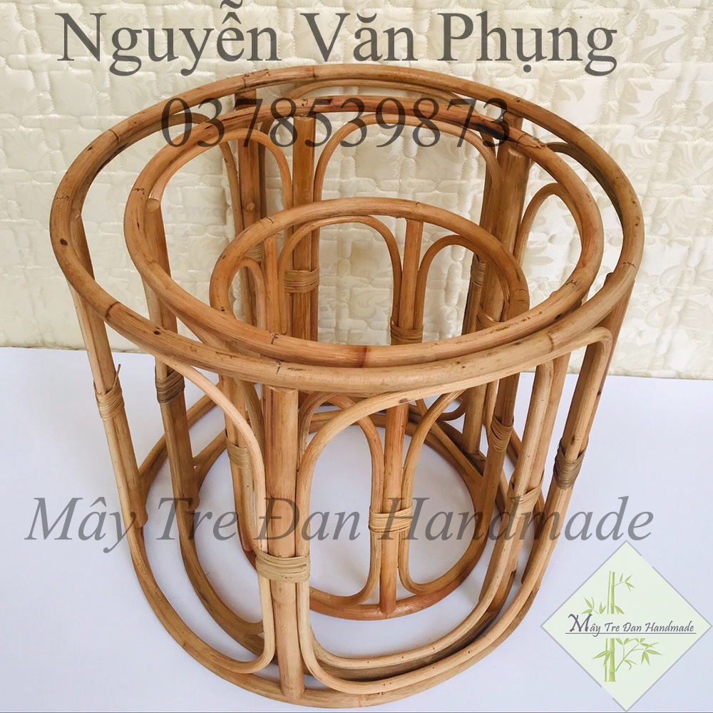 Chân bàn mây tre đan , kích thước D30xH35 D40xH45 D50xH45