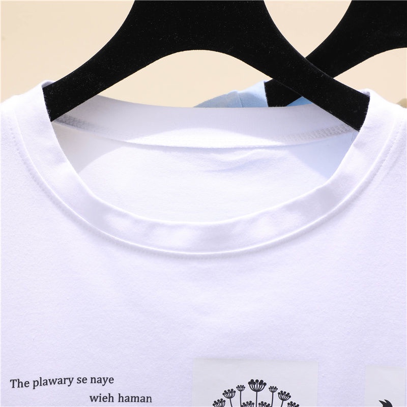 Áo Thun Nữ Ngắn Tay Cổ Tròn Thời Trang Hàn