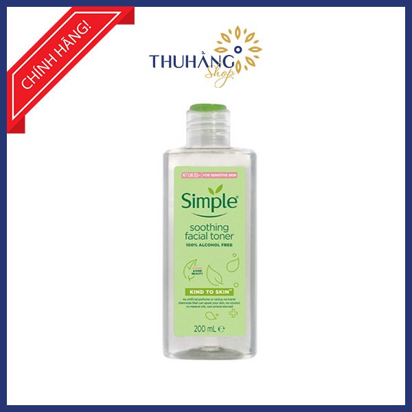 Nước hoa hồng Simple Soothing Facial Toner dịu nhẹ cho da nhạy cảm 200ml