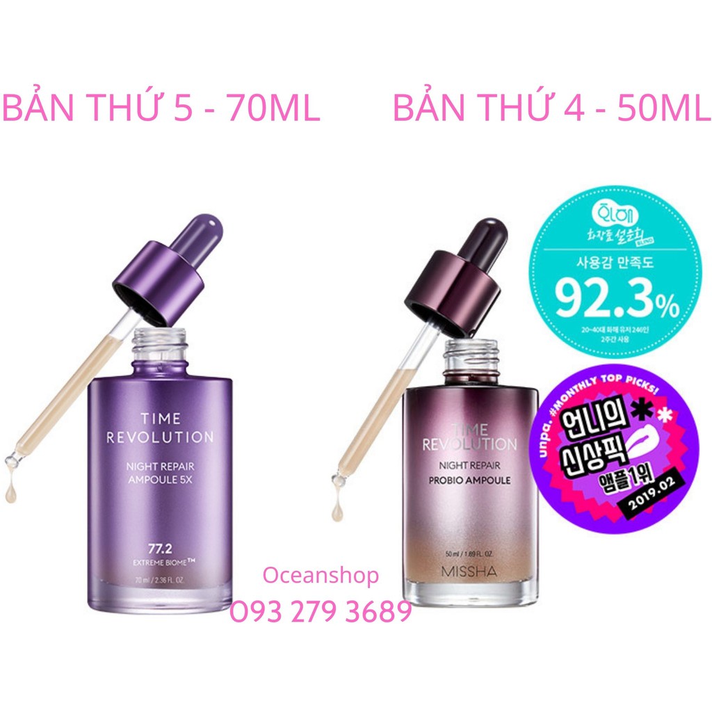 Tinh chất dưỡng đêm Time Revolution Night Repair Ampoule 5X Missha