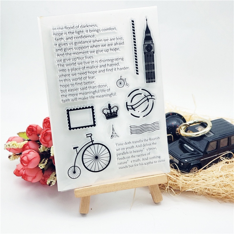 Tem Đóng Dấu Trong Suốt Bằng Silicon Trang Trí Scrapbook