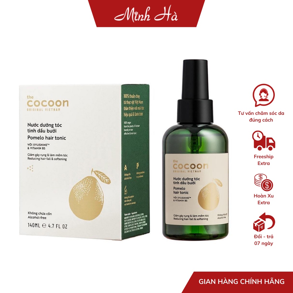 Nước dưỡng tóc tinh dầu bưởi Cocoon Pomelo Hair Tonic 140ml giảm gãy rụng