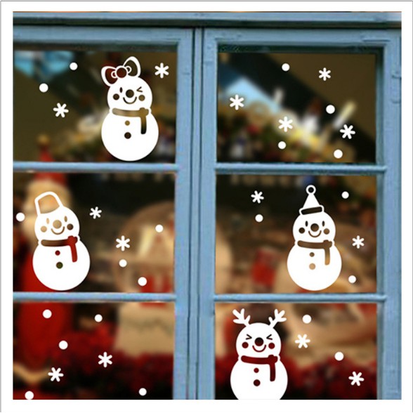 Decal trang trí tường Noel - 4 Ông Người Tuyết đáng yêu